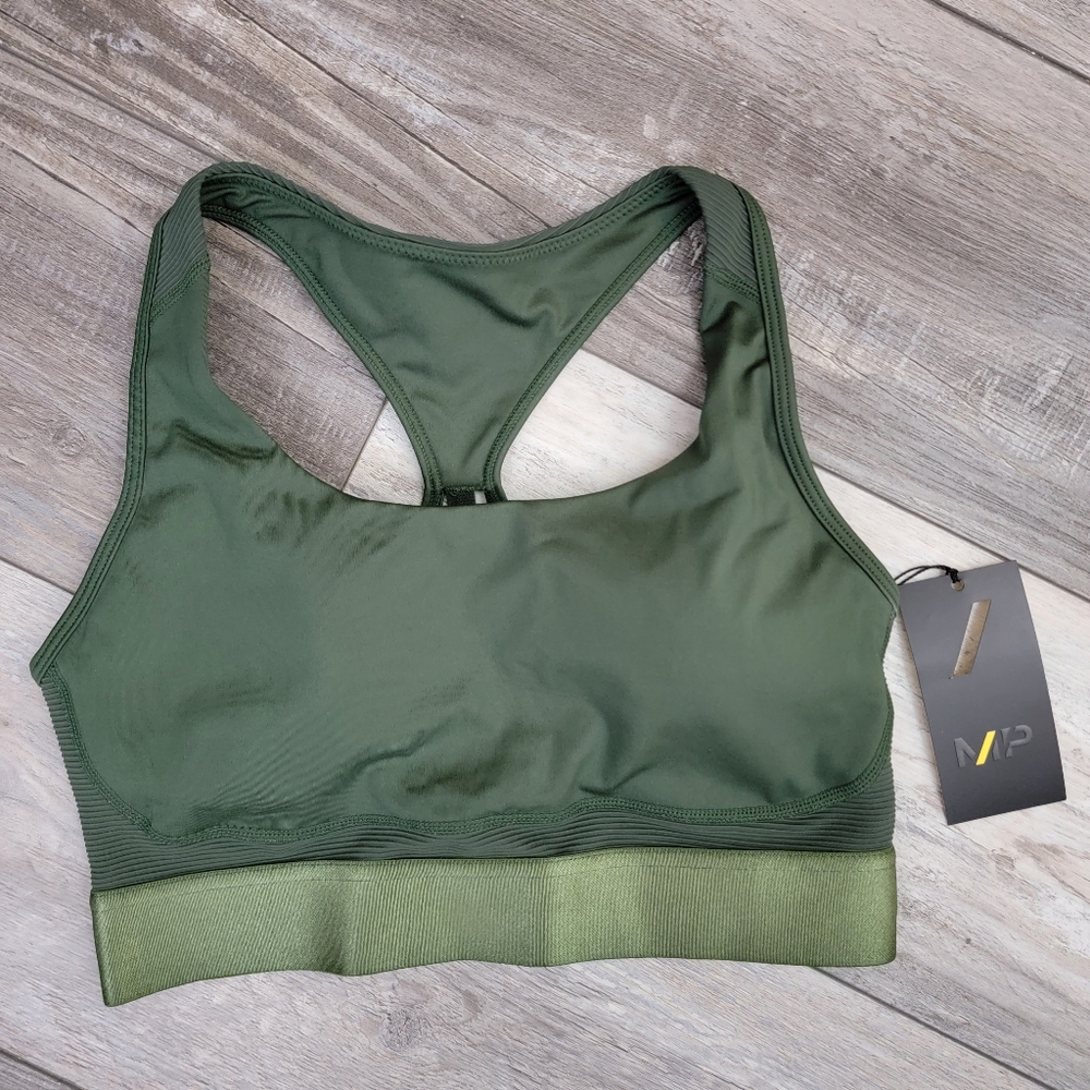 NWT MP Medium Green Fitted Sports Bra